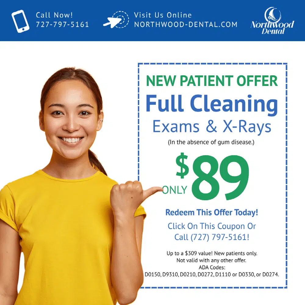 Dental Care Special In Clearwater: $89 For Full Exam, X-Rays & Cleaning (In the absence of gum disease.)